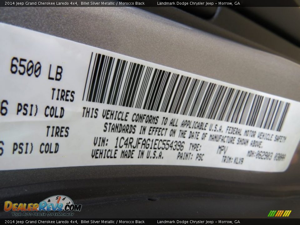 2014 Jeep Grand Cherokee Laredo 4x4 Billet Silver Metallic / Morocco Black Photo #10
