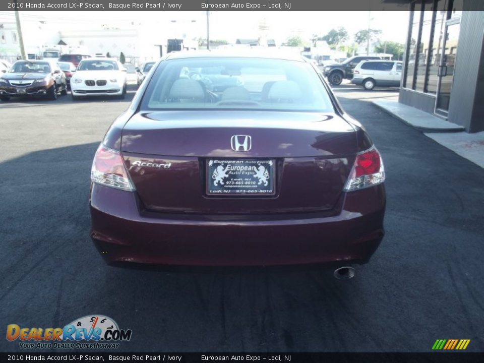 2010 Honda Accord LX-P Sedan Basque Red Pearl / Ivory Photo #5