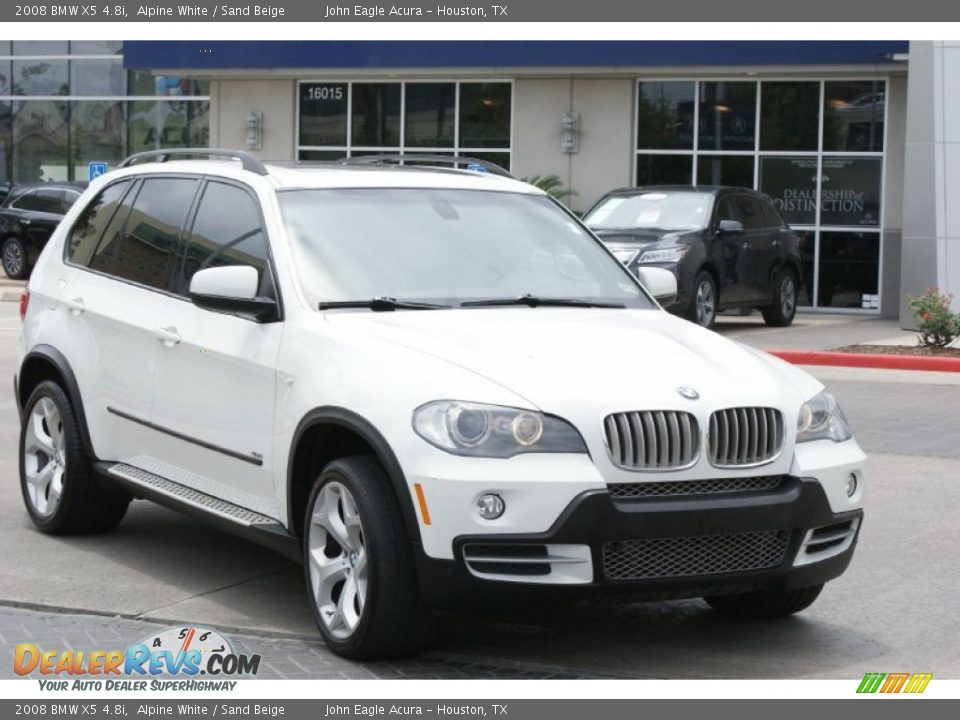 2008 BMW X5 4.8i Alpine White / Sand Beige Photo #3