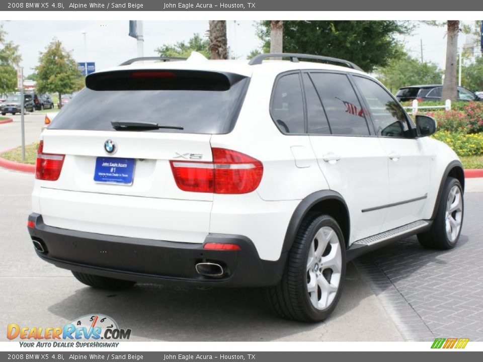 2008 BMW X5 4.8i Alpine White / Sand Beige Photo #7