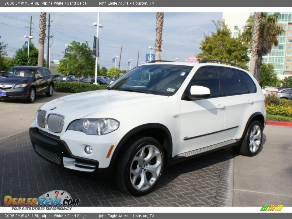 2008 BMW X5 4.8i Alpine White / Sand Beige Photo #10