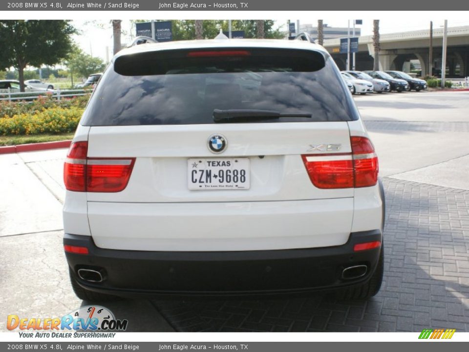 2008 BMW X5 4.8i Alpine White / Sand Beige Photo #12