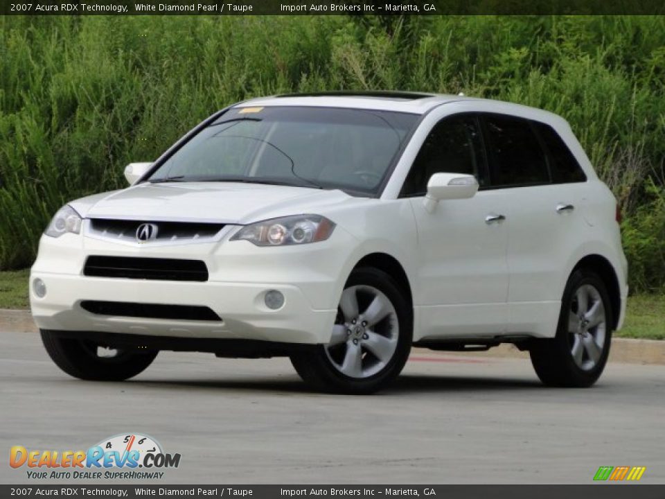 2007 Acura RDX Technology White Diamond Pearl / Taupe Photo #1