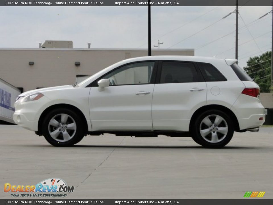 2007 Acura RDX Technology White Diamond Pearl / Taupe Photo #8