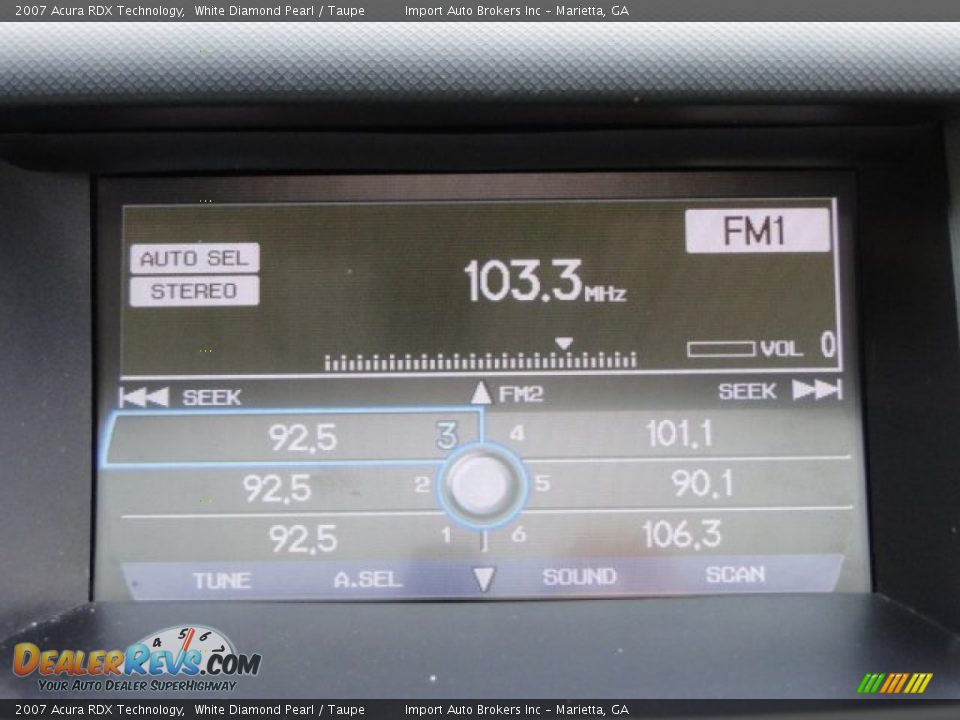 2007 Acura RDX Technology White Diamond Pearl / Taupe Photo #23