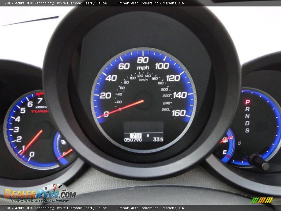 2007 Acura RDX Technology White Diamond Pearl / Taupe Photo #25
