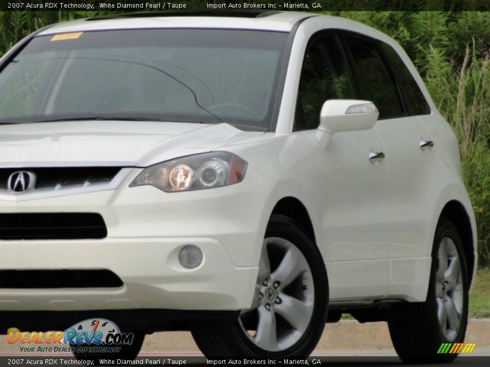 2007 Acura RDX Technology White Diamond Pearl / Taupe Photo #35