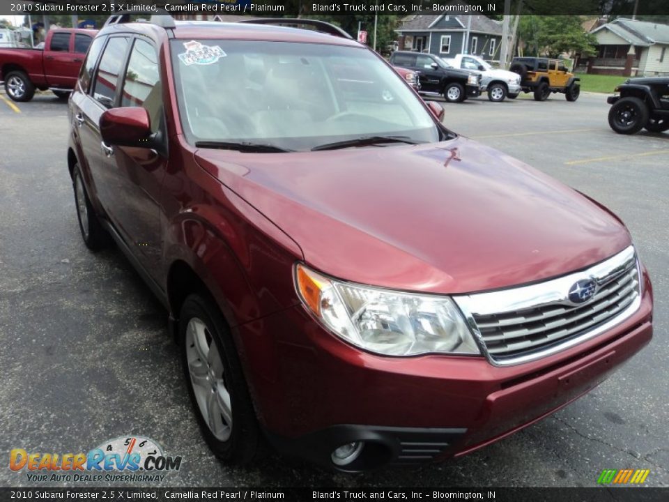 2010 Subaru Forester 2.5 X Limited Camellia Red Pearl / Platinum Photo #4