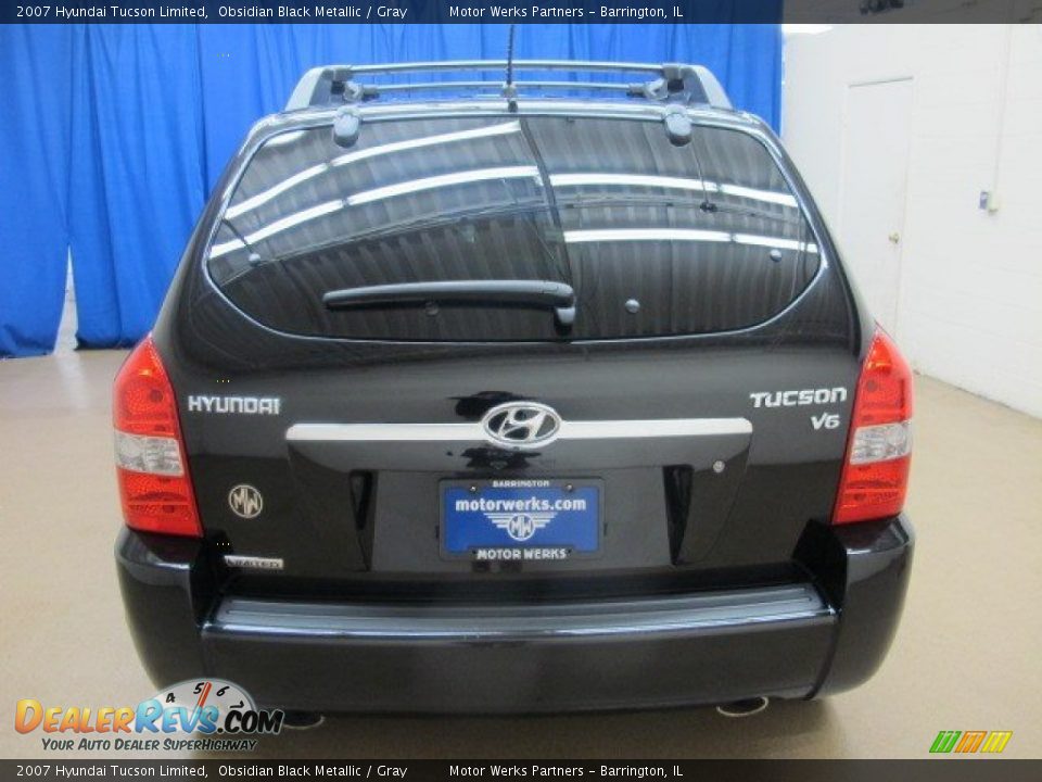 2007 Hyundai Tucson Limited Obsidian Black Metallic / Gray Photo #7