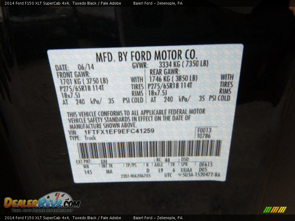 2014 Ford F150 XLT SuperCab 4x4 Tuxedo Black / Pale Adobe Photo #20