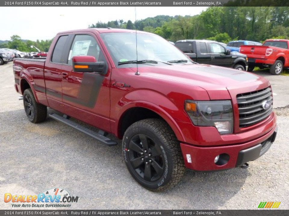 2014 Ford F150 FX4 SuperCab 4x4 Ruby Red / FX Appearance Black Leather/Alcantara Photo #2