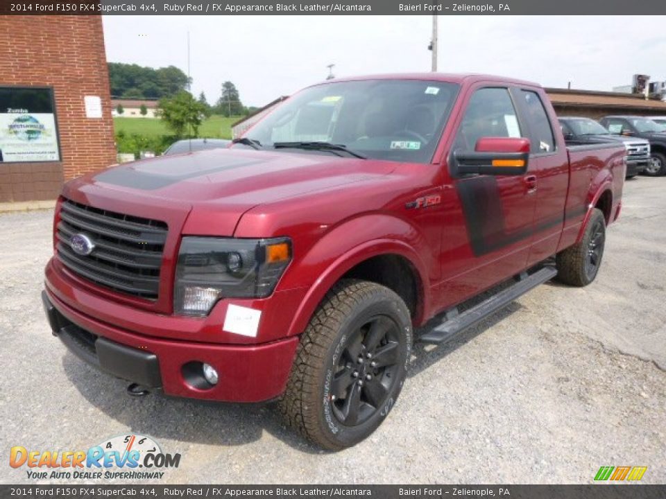 2014 Ford F150 FX4 SuperCab 4x4 Ruby Red / FX Appearance Black Leather/Alcantara Photo #4