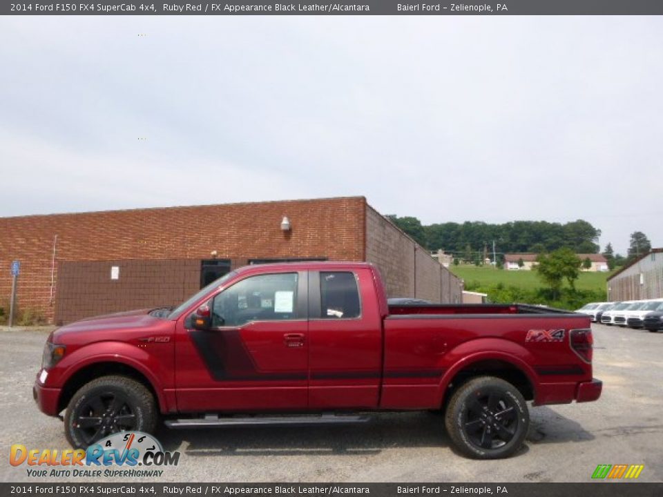 2014 Ford F150 FX4 SuperCab 4x4 Ruby Red / FX Appearance Black Leather/Alcantara Photo #5