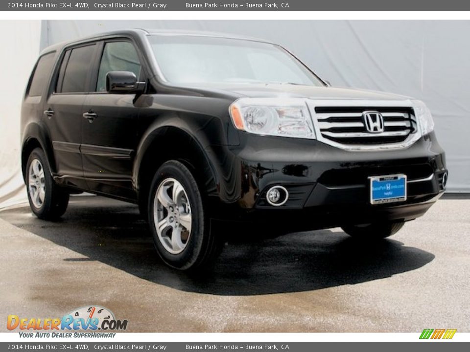 2014 Honda Pilot EX-L 4WD Crystal Black Pearl / Gray Photo #1