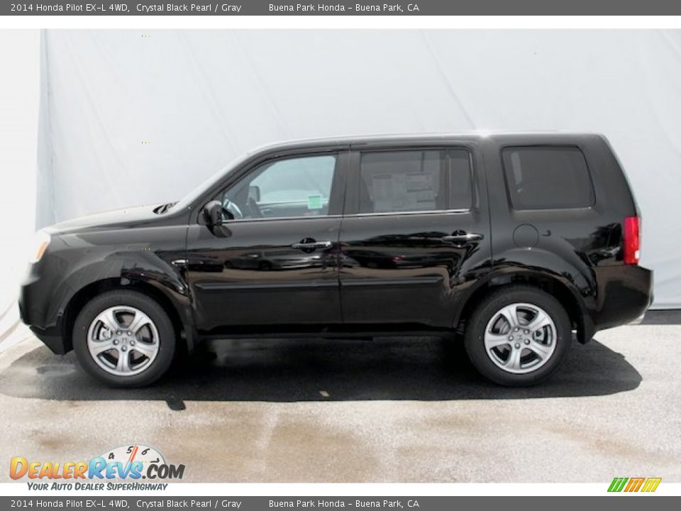 2014 Honda Pilot EX-L 4WD Crystal Black Pearl / Gray Photo #4
