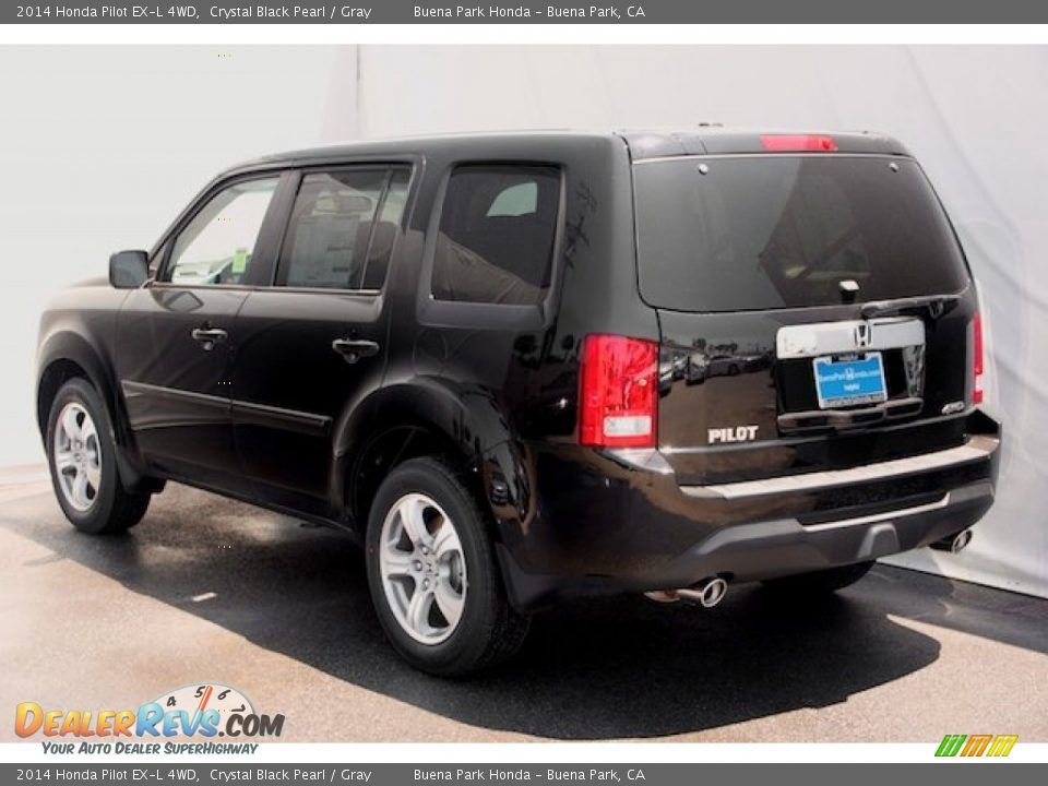 2014 Honda Pilot EX-L 4WD Crystal Black Pearl / Gray Photo #5