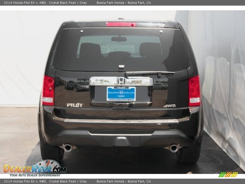 2014 Honda Pilot EX-L 4WD Crystal Black Pearl / Gray Photo #6