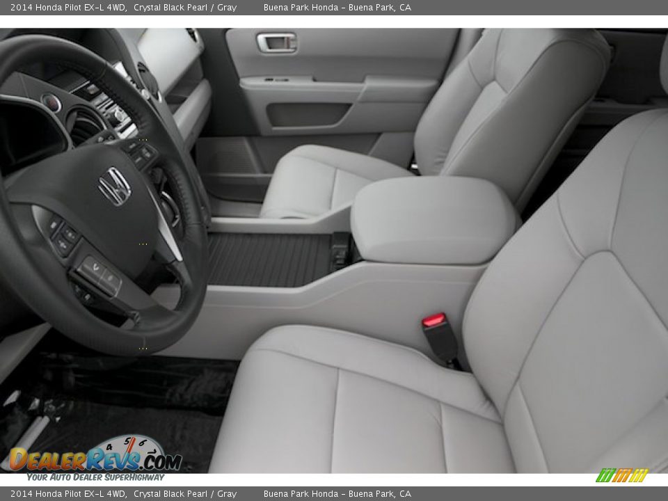2014 Honda Pilot EX-L 4WD Crystal Black Pearl / Gray Photo #9