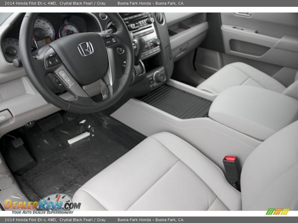 2014 Honda Pilot EX-L 4WD Crystal Black Pearl / Gray Photo #10