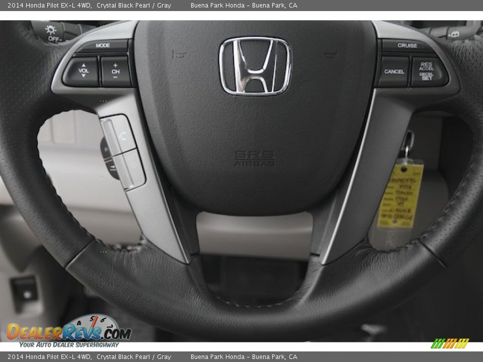 2014 Honda Pilot EX-L 4WD Crystal Black Pearl / Gray Photo #11