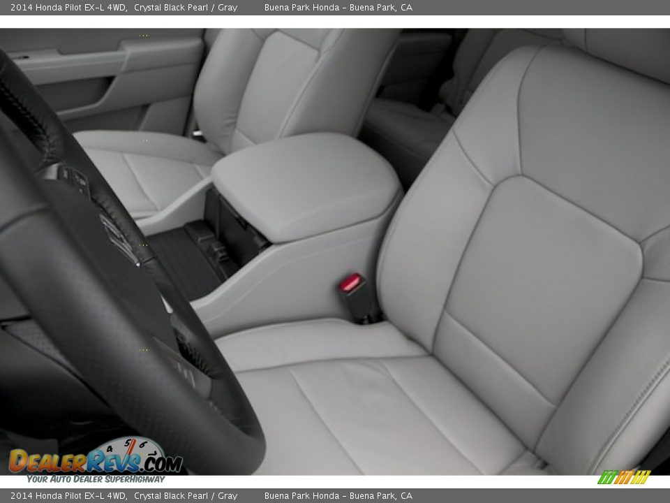 2014 Honda Pilot EX-L 4WD Crystal Black Pearl / Gray Photo #12