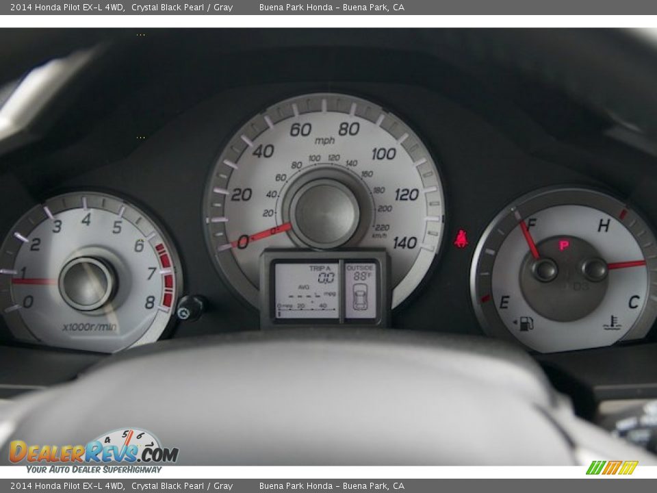 2014 Honda Pilot EX-L 4WD Crystal Black Pearl / Gray Photo #24