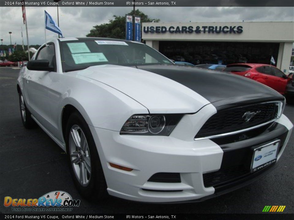 2014 Ford Mustang V6 Coupe Oxford White / Medium Stone Photo #1