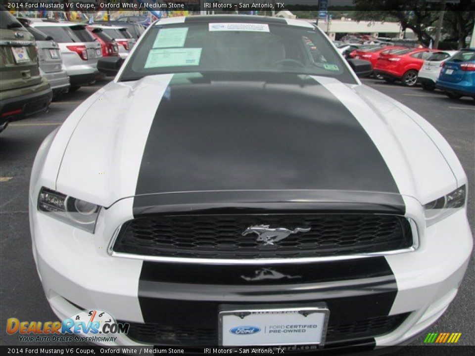 2014 Ford Mustang V6 Coupe Oxford White / Medium Stone Photo #2