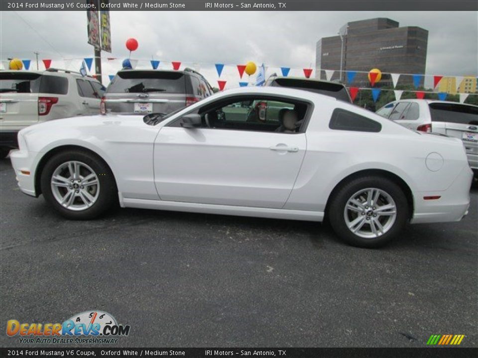 2014 Ford Mustang V6 Coupe Oxford White / Medium Stone Photo #3