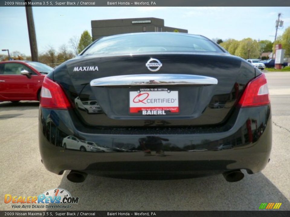 2009 Nissan Maxima 3.5 S Super Black / Charcoal Photo #6