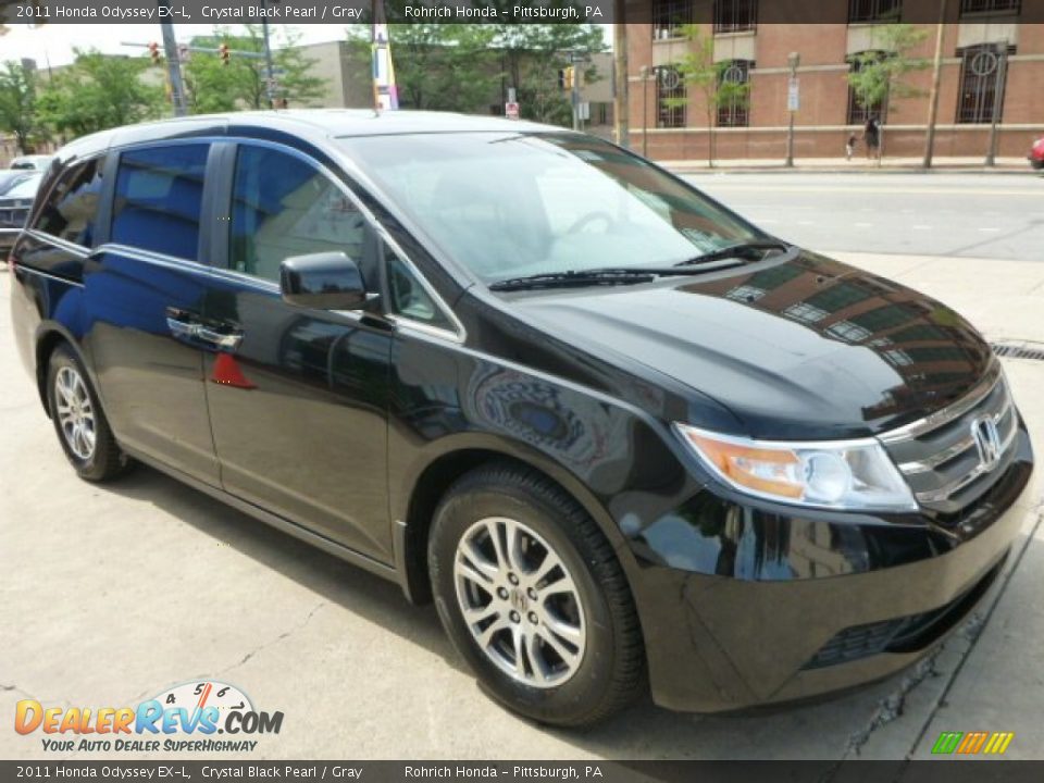 2011 Honda Odyssey EX-L Crystal Black Pearl / Gray Photo #3