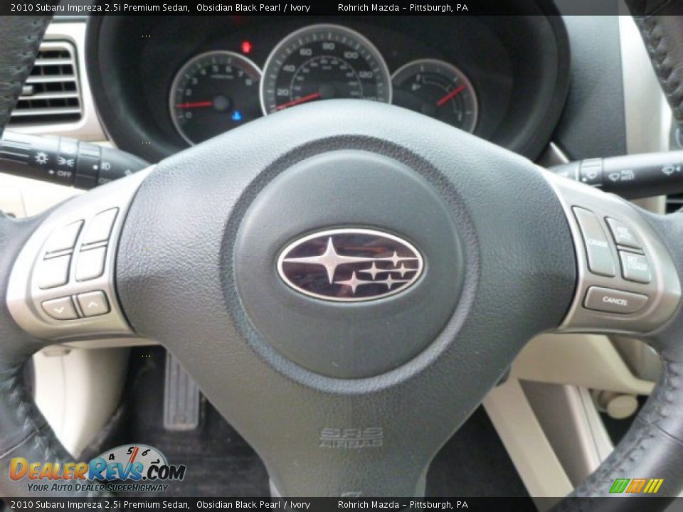 2010 Subaru Impreza 2.5i Premium Sedan Obsidian Black Pearl / Ivory Photo #20