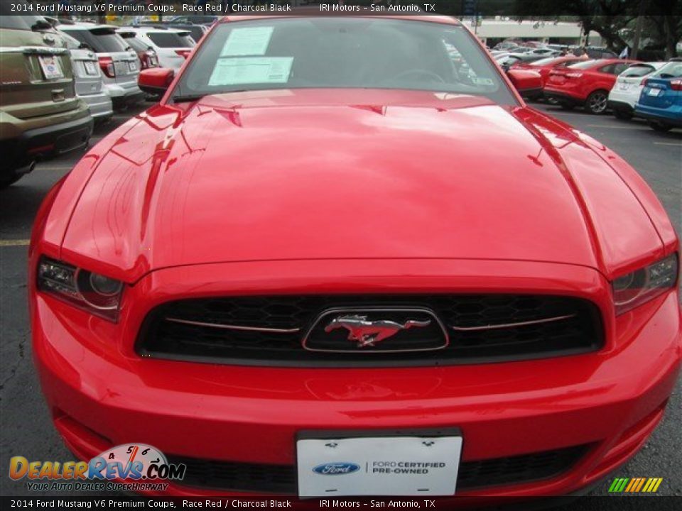 2014 Ford Mustang V6 Premium Coupe Race Red / Charcoal Black Photo #2
