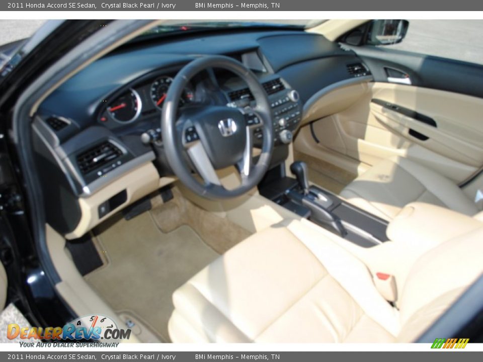 2011 Honda Accord SE Sedan Crystal Black Pearl / Ivory Photo #7