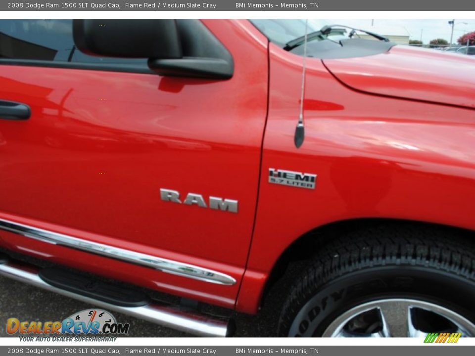 2008 Dodge Ram 1500 SLT Quad Cab Flame Red / Medium Slate Gray Photo #13