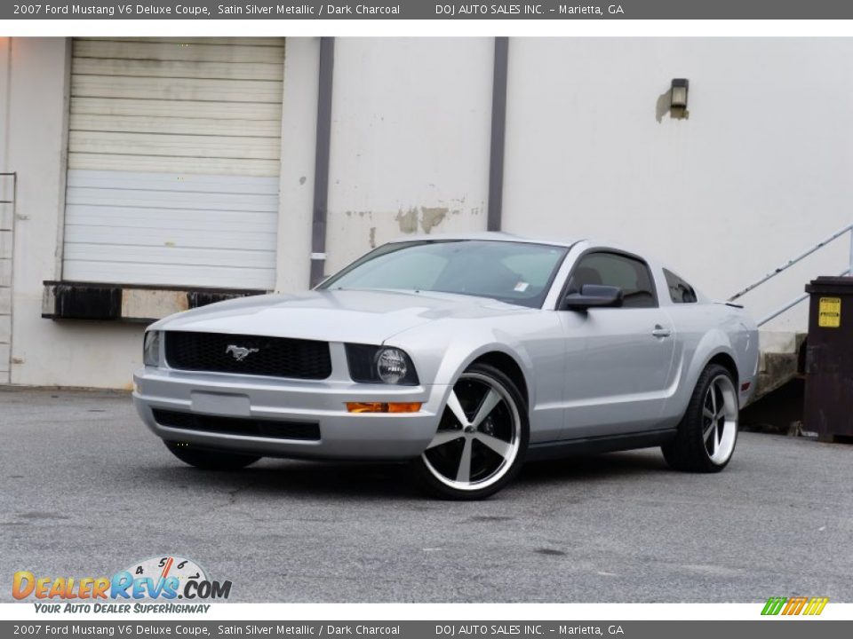 2007 Ford Mustang V6 Deluxe Coupe Satin Silver Metallic / Dark Charcoal Photo #1