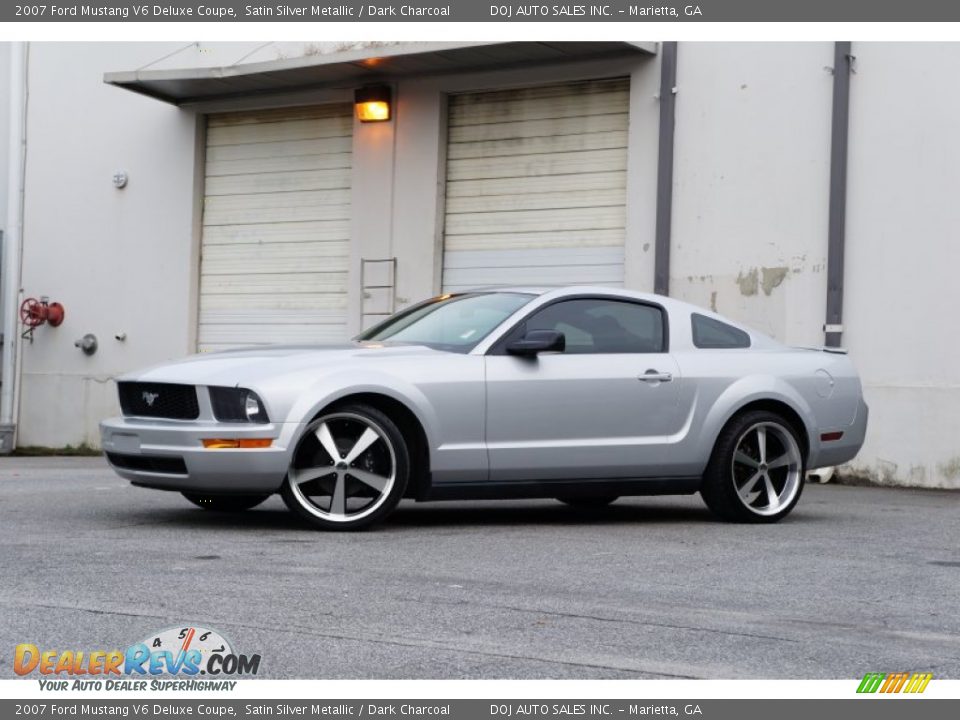 2007 Ford Mustang V6 Deluxe Coupe Satin Silver Metallic / Dark Charcoal Photo #2