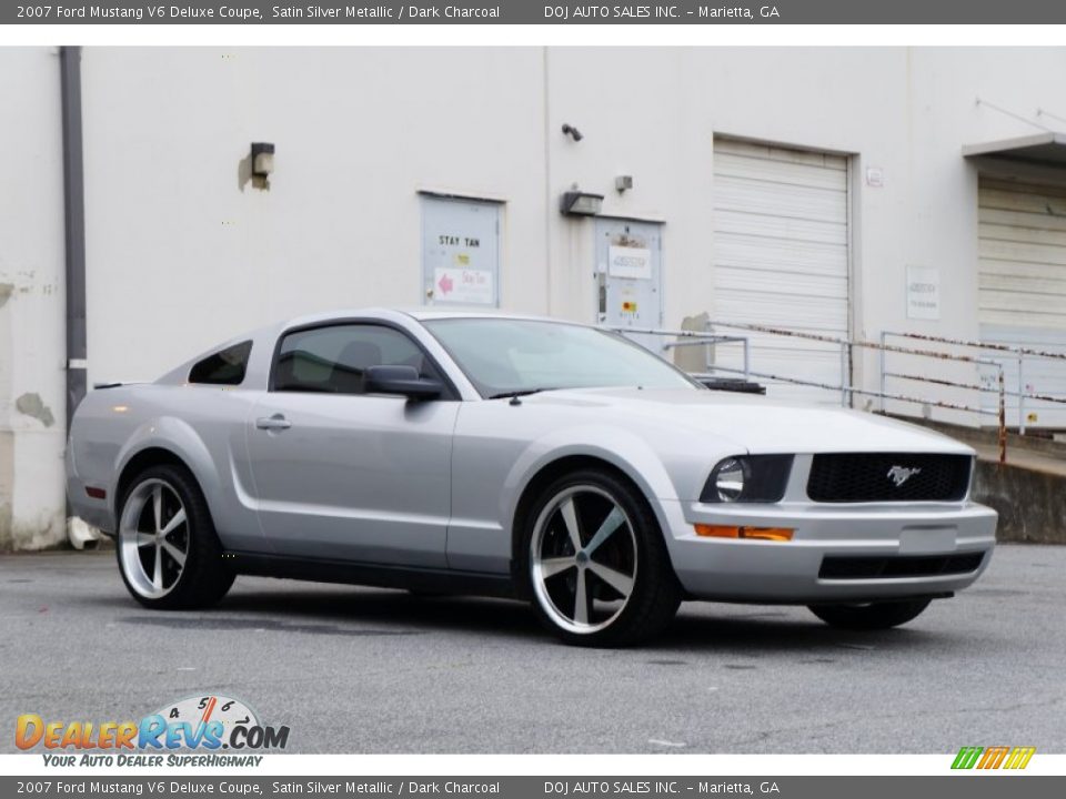 2007 Ford Mustang V6 Deluxe Coupe Satin Silver Metallic / Dark Charcoal Photo #4