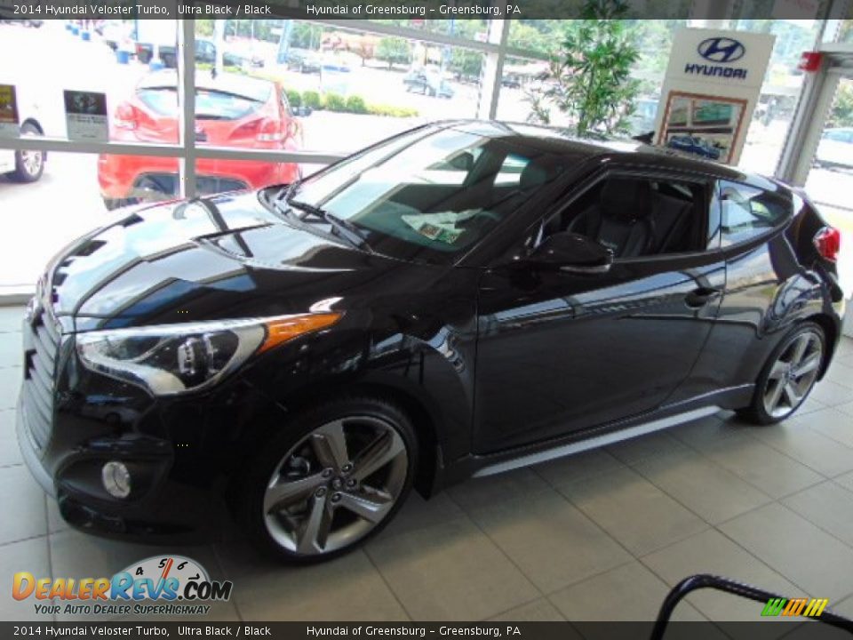 2014 Hyundai Veloster Turbo Ultra Black / Black Photo #3