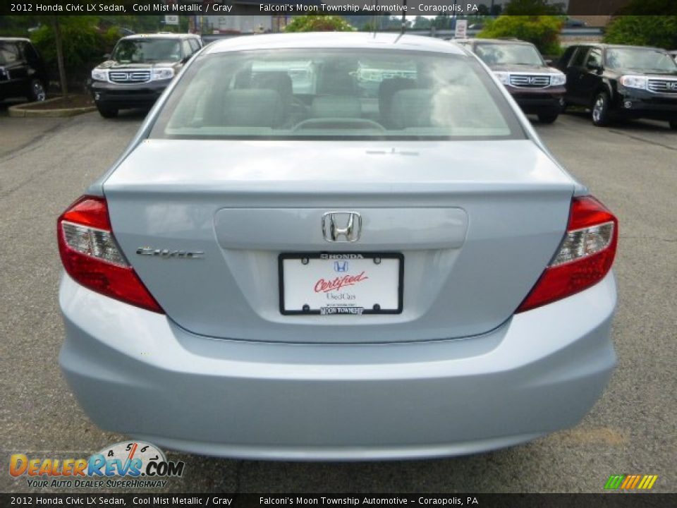 2012 Honda Civic LX Sedan Cool Mist Metallic / Gray Photo #4