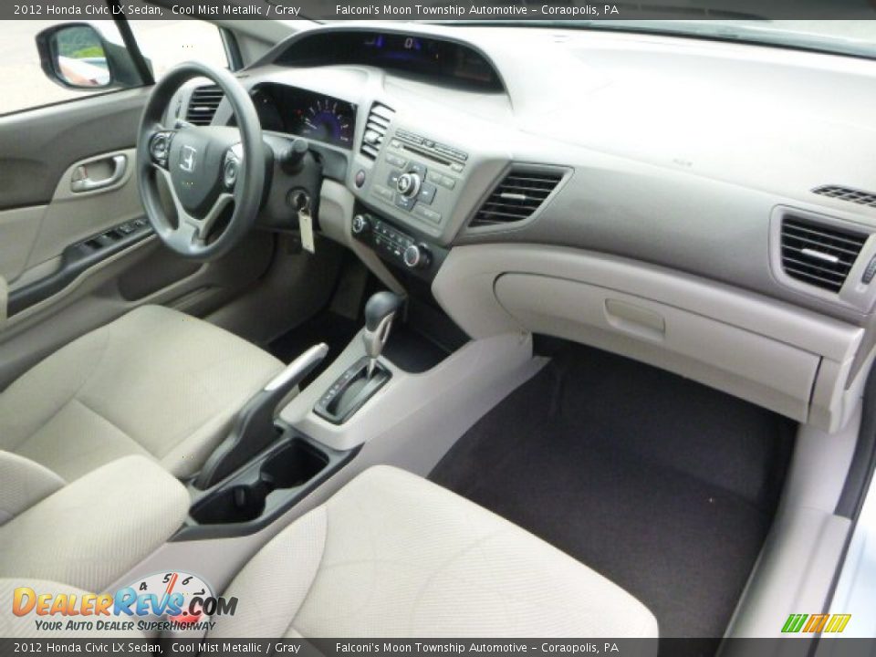 2012 Honda Civic LX Sedan Cool Mist Metallic / Gray Photo #11