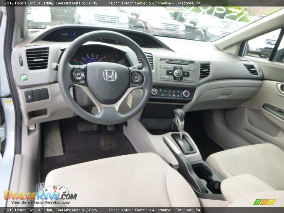 2012 Honda Civic LX Sedan Cool Mist Metallic / Gray Photo #17