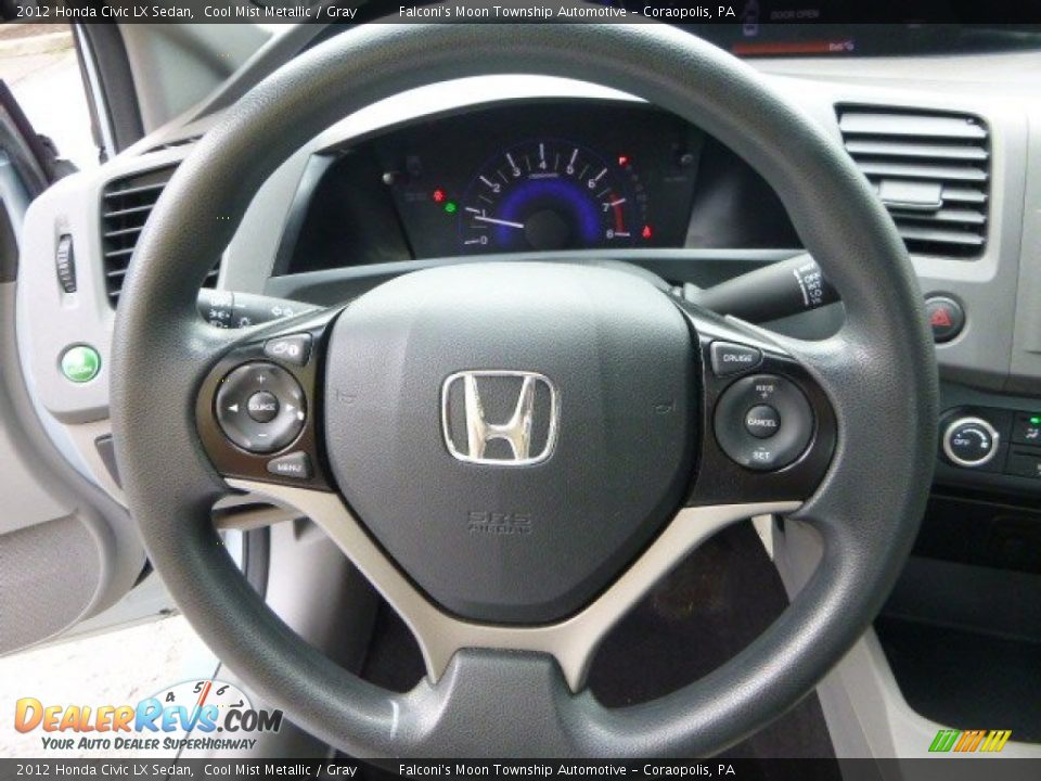 2012 Honda Civic LX Sedan Cool Mist Metallic / Gray Photo #22