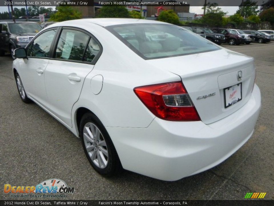 2012 Honda Civic EX Sedan Taffeta White / Gray Photo #3