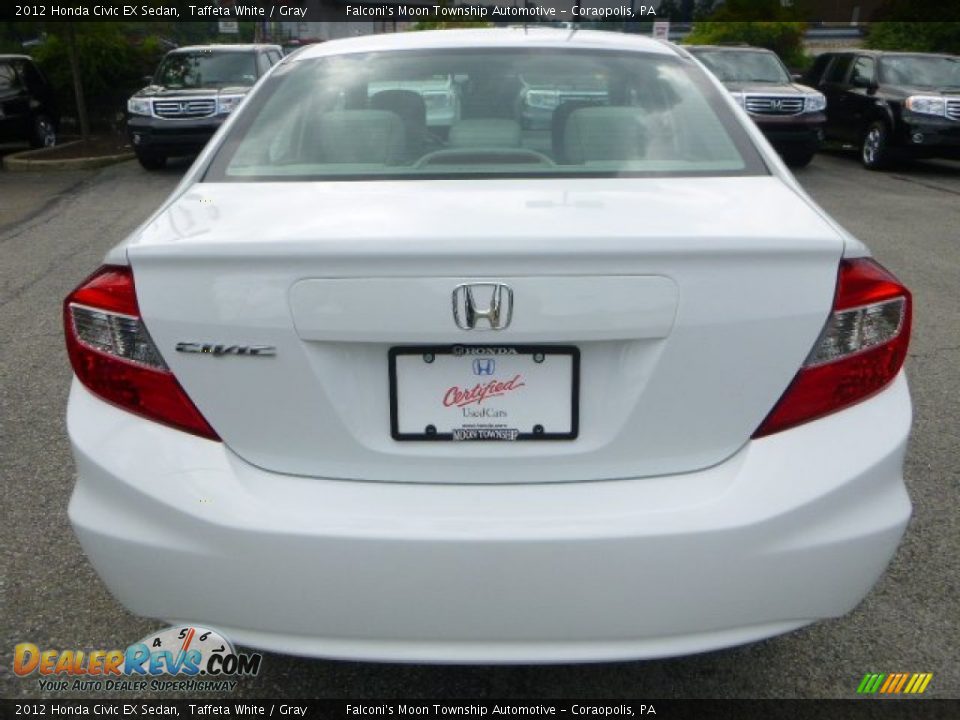 2012 Honda Civic EX Sedan Taffeta White / Gray Photo #4