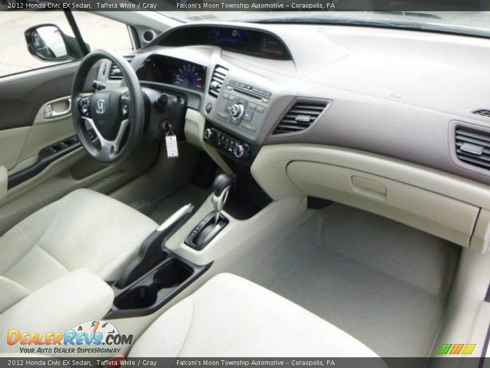 2012 Honda Civic EX Sedan Taffeta White / Gray Photo #11