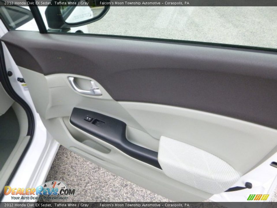 2012 Honda Civic EX Sedan Taffeta White / Gray Photo #12