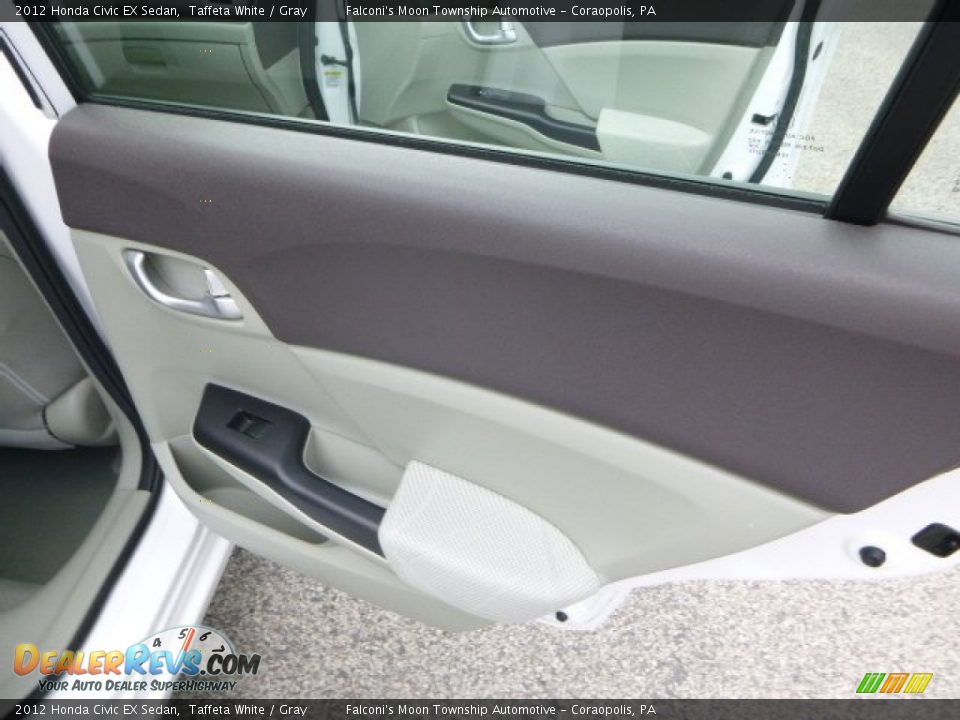 2012 Honda Civic EX Sedan Taffeta White / Gray Photo #14