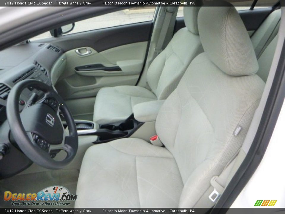 2012 Honda Civic EX Sedan Taffeta White / Gray Photo #15