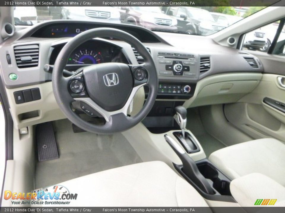 2012 Honda Civic EX Sedan Taffeta White / Gray Photo #17